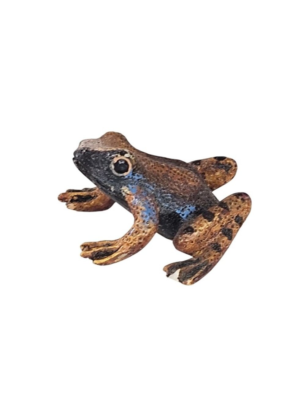 Painted Resin Frog Miniature Figurine Realistic Amphibian Decor Collectible